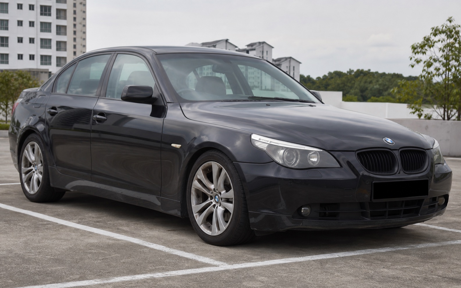 Catalogue visual of a dark graphite BMW 525i