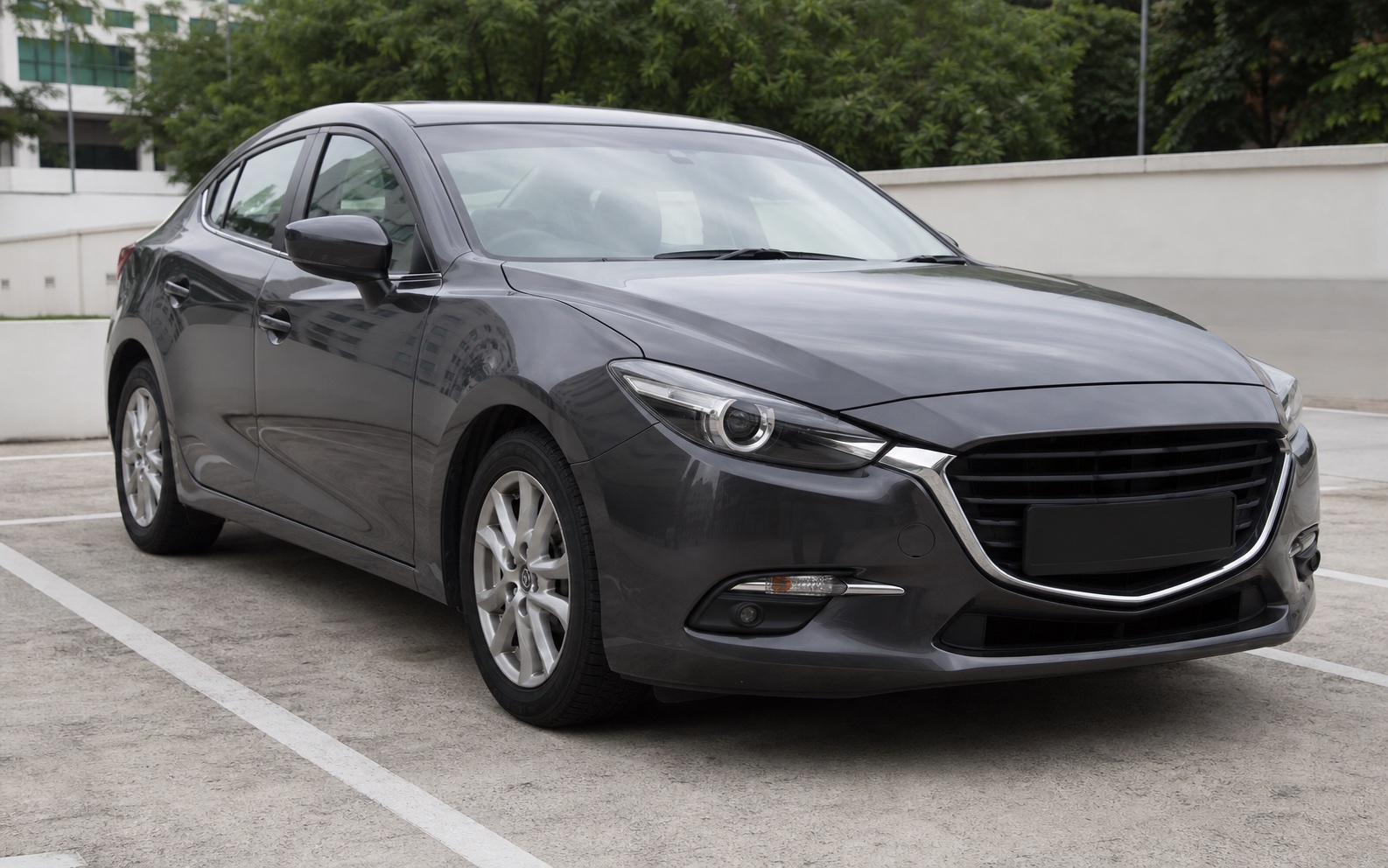 Catalogue visual of a graphite Mazda 3
